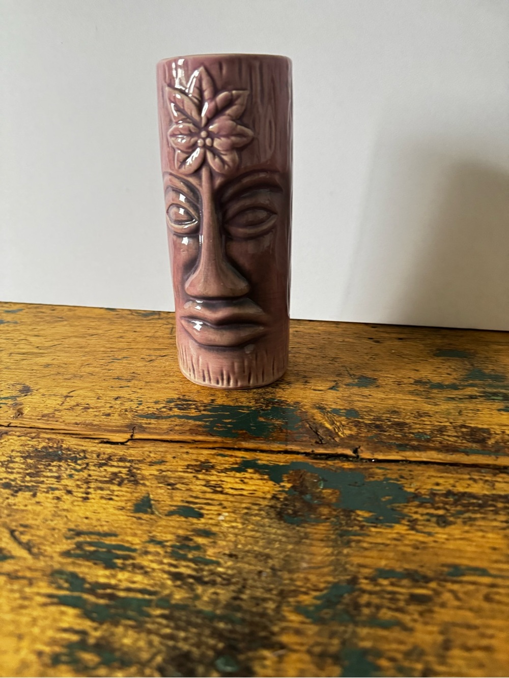 Glossy Mauve Tiki Ceramic Vase/Cup